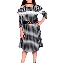 FELLAMO Checked Off-Shoulder Bodycon Dress-9