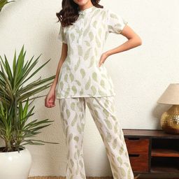 ETC Women Floral Printed Top & Pyjamas Night suit-80