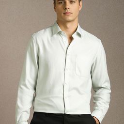 Louis Philippe Men Solid Spread Collar Pure Cotton Formal Shirt-picture-4
