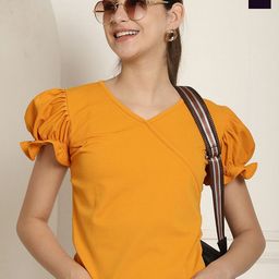 Tromko Women Pack of 2 V-Neck Puff Sleeve Regular Top-image-42