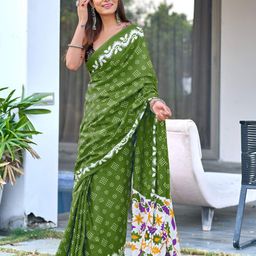 AMRUTKALA SAREES Ethnic Motifs Printed Pure Cotton Block Print Saree-picture-36