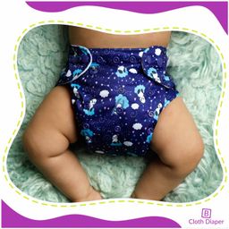 Bembika Reusable Printed Cloth Diapers With Inserts Pack of 4 - Multicolor image 2