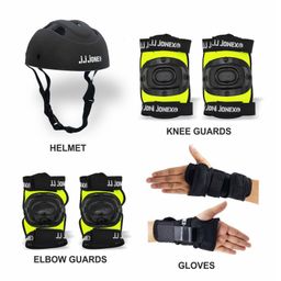 JJ Jonex Skating Protection Set Of 4 Large Size - Black/Green image 2