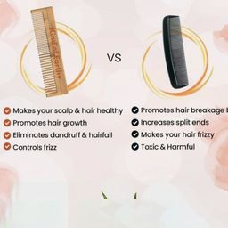 Kind of Earthy Kacchi Neem Comb Wide Tooth After-Shampoo Comb- Brown image 4