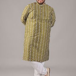 SOJANYA PLUS Men Ethnic Motifs Embroidered Regular Kurta with Pyjamas-picture-32