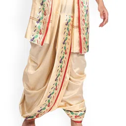 RAMESHWARAM FABRICSGolen-Sandal Color Stylish Dhoti Pant with Stole Set-image-73
