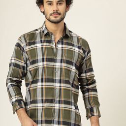 JADEBERRY Men Classic Slim Fit Tartan Checks Opaque Checked Casual Shirt-image-94