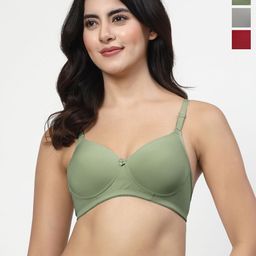 LILY Women Pack Of 3 Full Coverage Lightly Padded T ShirtBra-picture-23