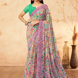 Panzora Floral Poly Georgette Saree-image-96