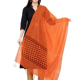 A R SILK DUPATTA HUB Geometric Woven Design Cotton Dupatta-picture-44