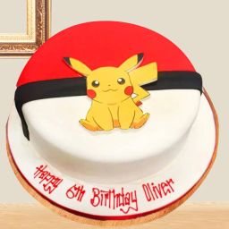 Pikachu Pokemon Theme Fondant Party Cake-image-56