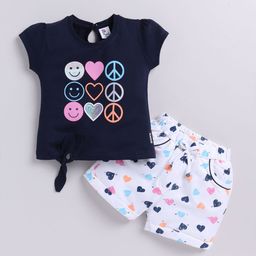 Annie Girls Printed Pure Cotton Top with Shorts-image-76