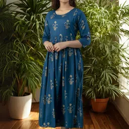 Vaidiki Women Maternity Floral Printed Ethnic Dress-22