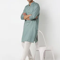 BELLAZO Men Thread Work Indie Prints Kurta-image-31