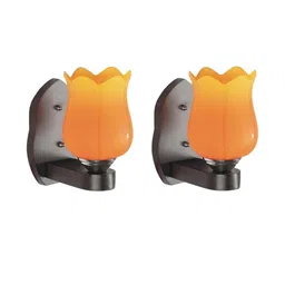 Somil Premium Designer Glass Wall / Night Lamp Elegant & Stylish Dcor Accent for Modern Interiors, color- Orange, Yellow, Size:- 21 X 27.5 X 31 CM-image-92