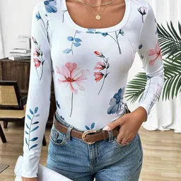 Stylecast X Slyck Floral Print Scoop Neck Crop Top-image-77