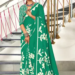 LeeliPeeri Designer Floral Block Print Saree-31
