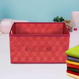 Aura Maroon & Beige Printed Foldable Drawer Box Organisers-picture-22