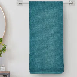 Home Centre Colour Refresh Essence Blue Striped 500 GSM Cotton Bath Towel-55