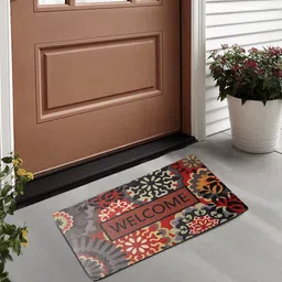 FABINALIV Red & Grey Printed Anti-Skid Doormat-6
