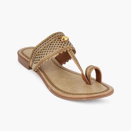 Anouk Women Textured Open Toe Flats with Laser Cuts-17