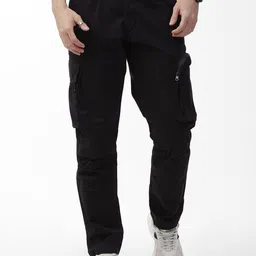 THREE DAYS Men Relaxed Regular Fit Mid-Rise Easy Wash Cargos Trousers-image-99