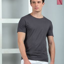 Dollar Men Pack of 2 Solid Round Neck Cotton Slim Fit T-shirts-picture-36