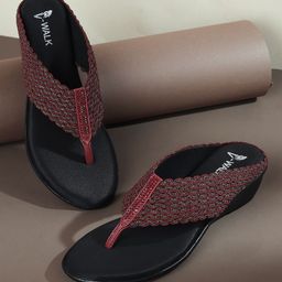 V-WALK Women Embellished Party Open  toe Wedge Sandals-43