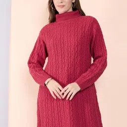 CLAPTON Self Designed Wool High Neck Pull Over Sweater-picture-4