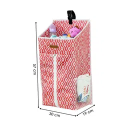 prettykrafts Red & White Geometric Printed Reusable Multi Utility Storage Organiser image 3