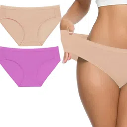 EMBATA Pack of 2 Women Mid-Rise Cotton Bikini Briefs-image-38