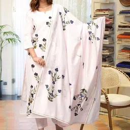 Moda Rapido Women Floral Printed Regular Kurta with Trousers & With Dupatta-picture-38