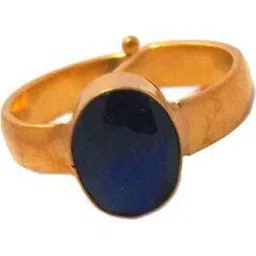 GenZcomplex Adult Unisex Gold Pleated Blue Finger Ring-image-95