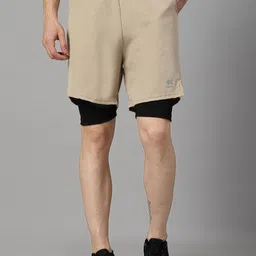 HRX by Hrithik Roshan Men Solid Regular Fit Double Layer Sports Shorts-image-10