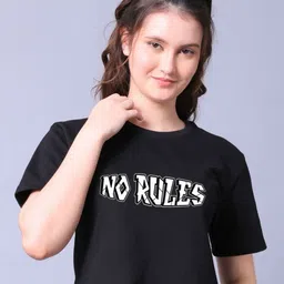 Lazy Lush Women Typography Printed Cotton Crop T-shirt-image-72