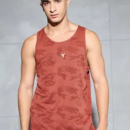 Technosport Slim Fit Round Neck Sports Gym Vest With Ventmesh MVP642COMMED-image-15