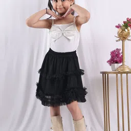 NEUDIS Girls Shoulder Straps Top With Skirt-image-82