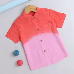 The Magic Wand Boys Comfort Fit Band Collar Dyed Casual Shirt-image-61