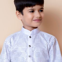 NFC CREATION Boys Embroidered Regular Sequinned Pure Cotton Kurta with Pyjamas image 2