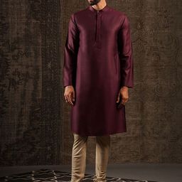 JAYPORE Band Collar Thread Work Straight Kurta-39