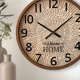 Home Centre Brown Printed Traditional Wall Clock-18