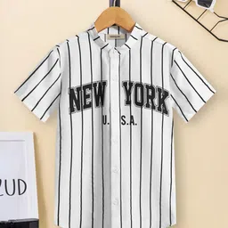 INCLUD Boys Mandarin Collar Vertical Striped Casual Shirt-image-67