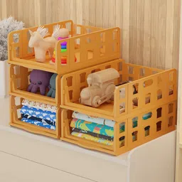 Kuber Industries Brown Set of 5 Reusable Drawer Organiser Organisers image 1