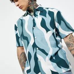 max Men Abstract Printed Spread Collar Casual Shirt-picture-3