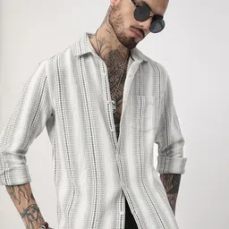 VASTRADO Men Classic Slim Fit Multi Stripes Opaque Striped Casual Shirt-image-66
