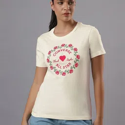 Converse Women Typography Printed Applique T-shirt-image-98