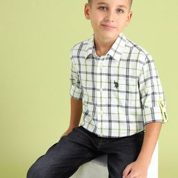 U.S. Polo Assn. Kids Boys Pure Cotton Checked Casual Shirt-picture-9