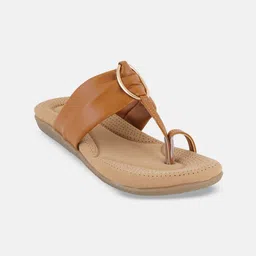 CORSICA Women Synthetic Leather Open Toe Flats with Buckles-image-9