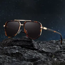 HASHTAG EYEWEAR Unisex UV Protected Lens Full Rim Oval Aviator Sunglasses-image-8