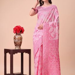 Panzora Floral Print Zari Saree-image-5